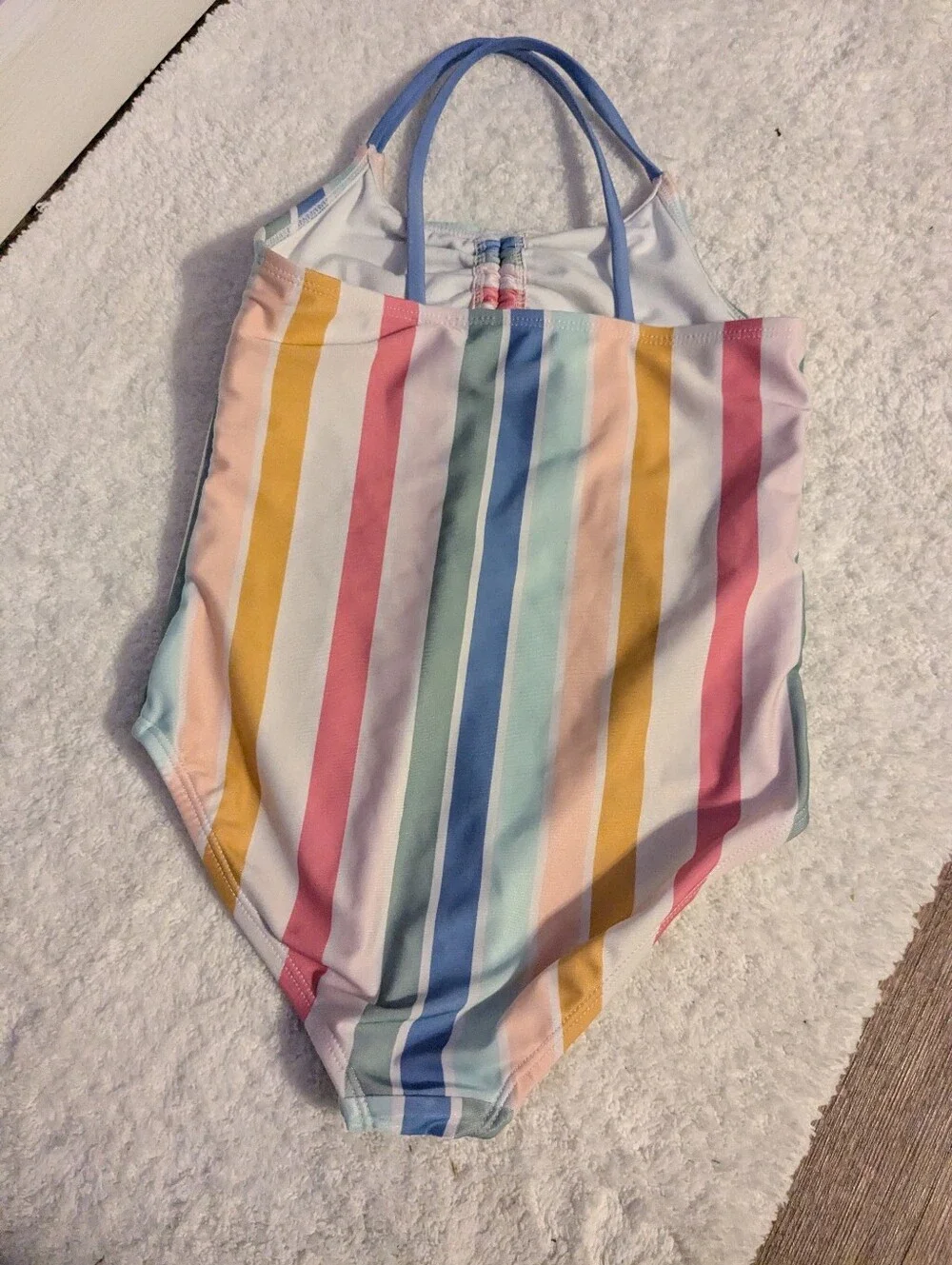 wonder nation Pastel Rainbow Stripe One-Piece Swimsuit